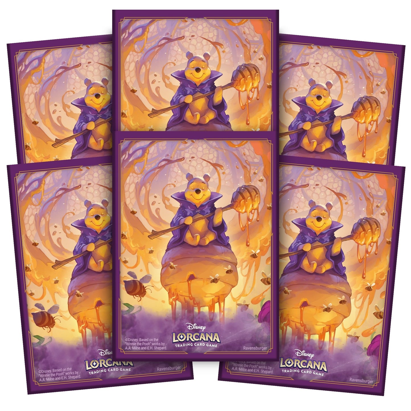 Disney Lorcana JCC La Mer Azurite - Pack de 65 Protèges-cartes Winnie l'Ourson