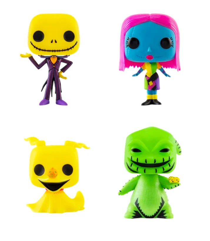 NIGHTMARE BEFORE CHRISTMAS - POP - Blacklight 4 PACK Sp. Edition