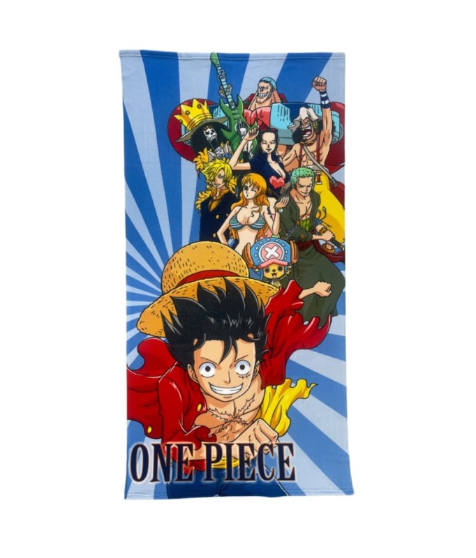 ONE PIECE - SERVIETTE DE PLAGE EN MICROFIBRE LUFFY ET SON ÉQUIPAGE (140X70CM)