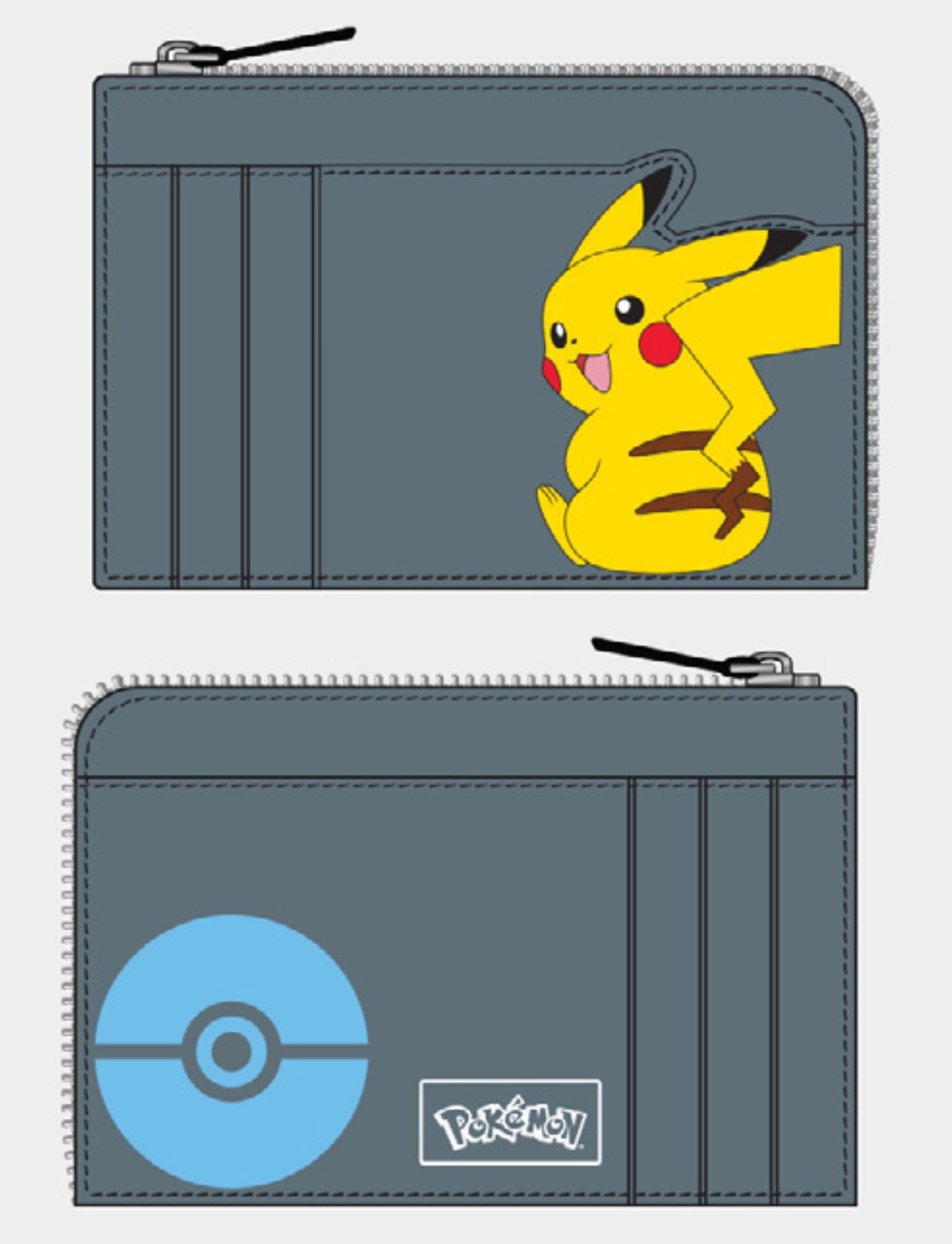 POKEMON - Pikachu - Porte-Cartes Gris