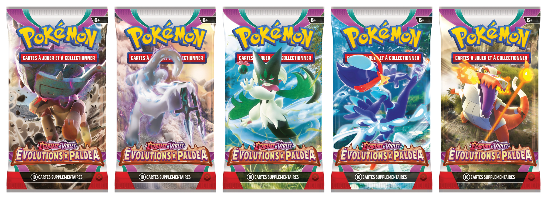 Booster et protège-cartes Pokémon Écarlate et Violet Évolutions à