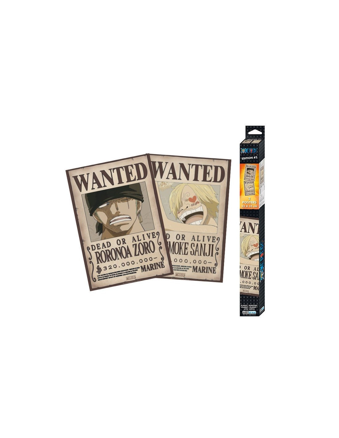 SET 2 POSTER ONE PIECE WANTED ZORO & SANJI 52X35