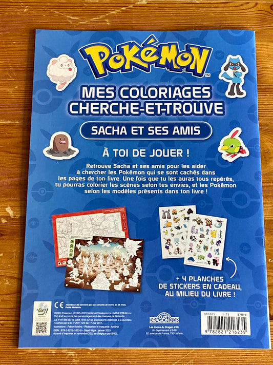 POKEMON - MES COLORIAGES CHERCHE-ET-TROUVE - SACHA ET SES AMIS