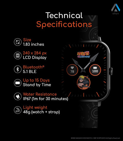 Abyx Fit - Touch 3 - Montre connectée Naruto Uzumaki