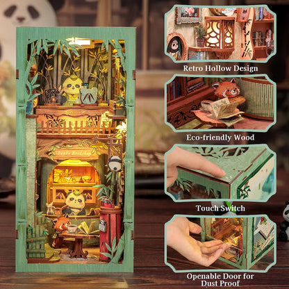 BOOK NOOK KIT - DIY - Librairie Panda - 244pc + Eclairage LED