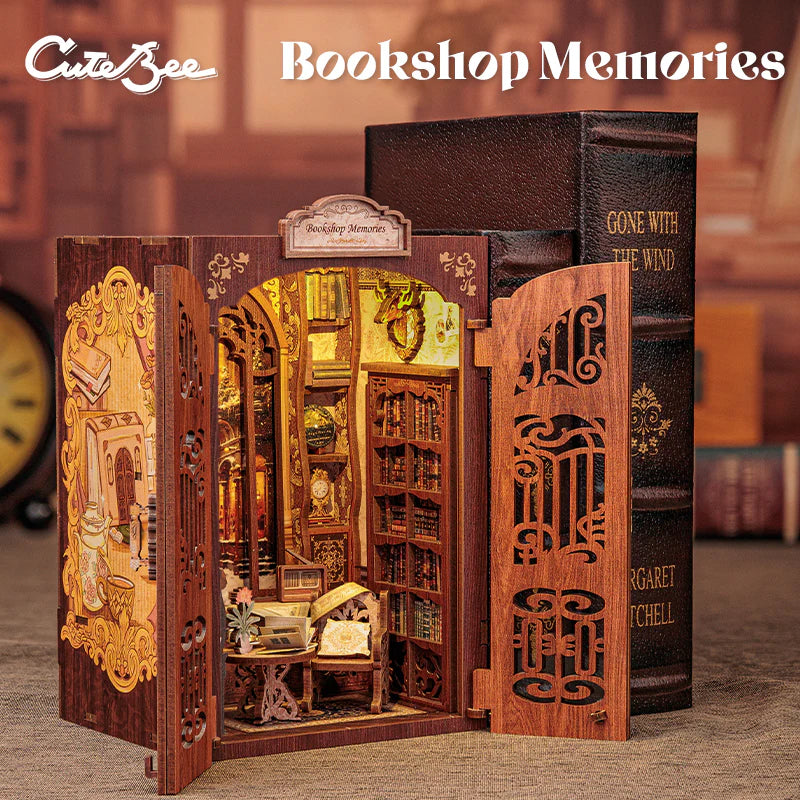 BOOK NOOK KIT - DIY - Librairie des Mémoires - 127pc + Eclairage LED