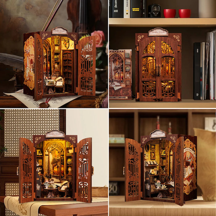 BOOK NOOK KIT - DIY - Librairie des Mémoires - 127pc + Eclairage LED