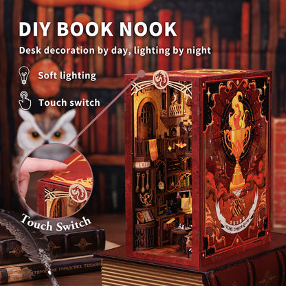 BOOK NOOK KIT - DIY - Salle Commune Flâme - 226pc + Eclairage LED