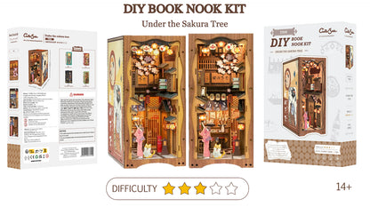 BOOK NOOK KIT - DIY - Sous l'Arbre de Sakura - 214pc + Eclairage LED