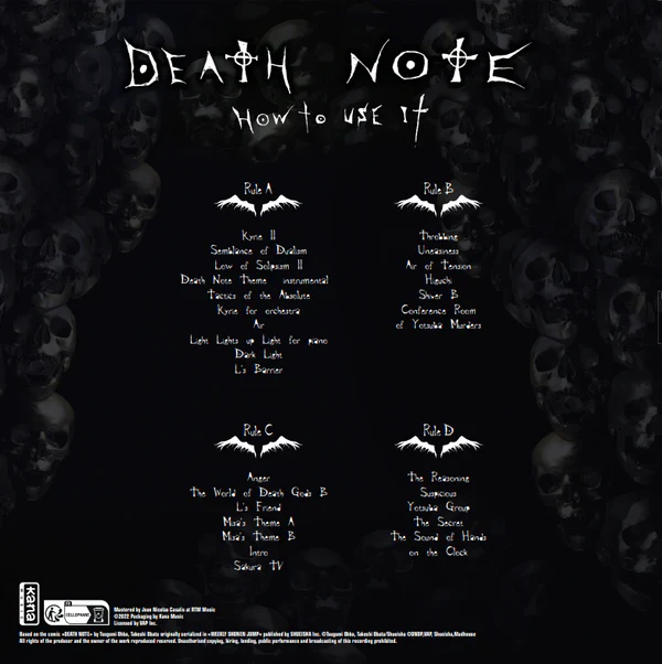 DEATH NOTE - Vinyle Original Soundtrack Vol 2