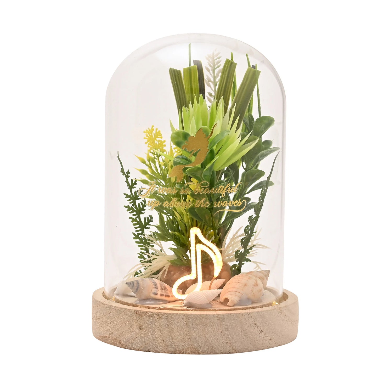 DISNEY PRINCESSES - Ariel - Cloche Florale avec Lumière Néon