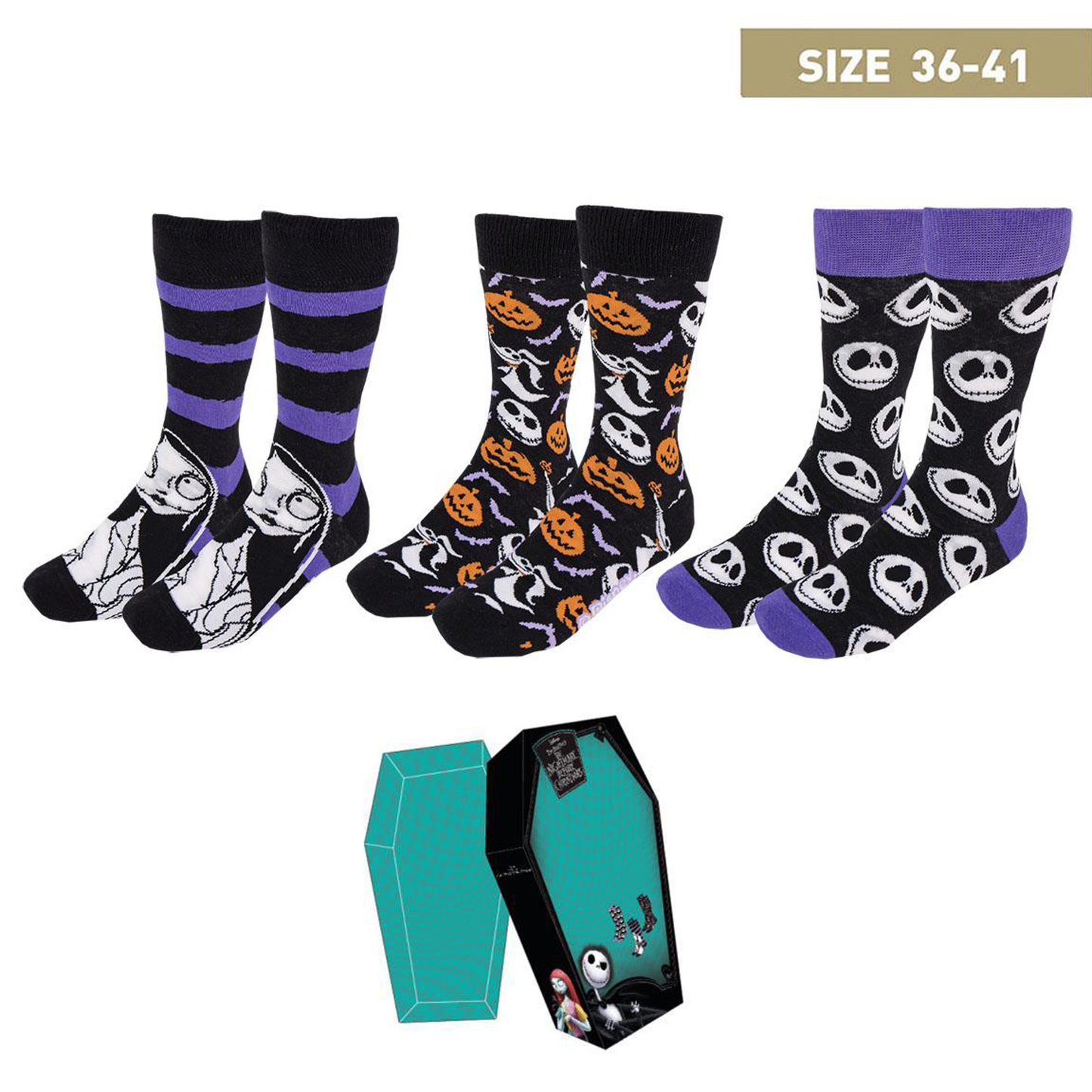 Disney - The Nightmare Before Christmas - Pack of 3 Pairs of Socks - 36/41