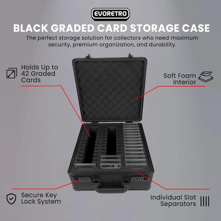 EVORETRO - Graded Card Storage Individual for 42 Cards Black PRECO > 21/12