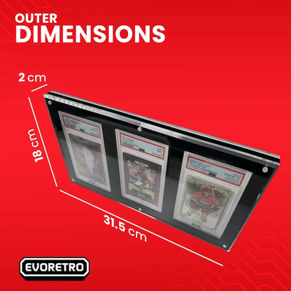 EVORETRO - Magnetic Acrylic Frame 3 Slot For PSA Graded Card PRECO > 21/12