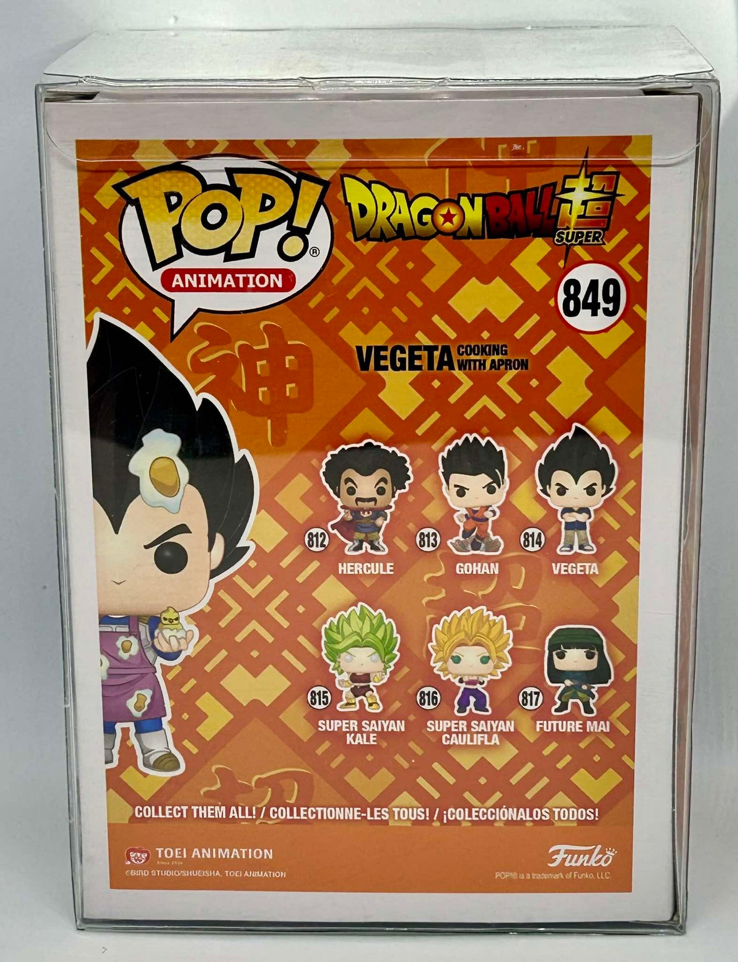 Figurine Pop Dragon Ball Super #849 Vegeta Cooking With Apron signée Eric Legrand + protector