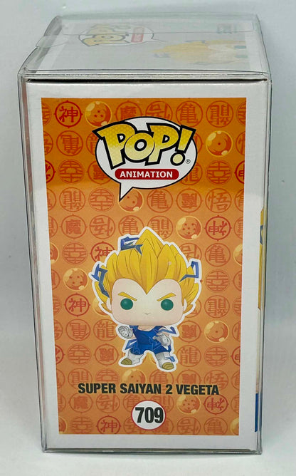 Figurine Pop Dragon Ball Z #709 Super Saiyan 2 Vegeta signée Eric Legrand + Protector