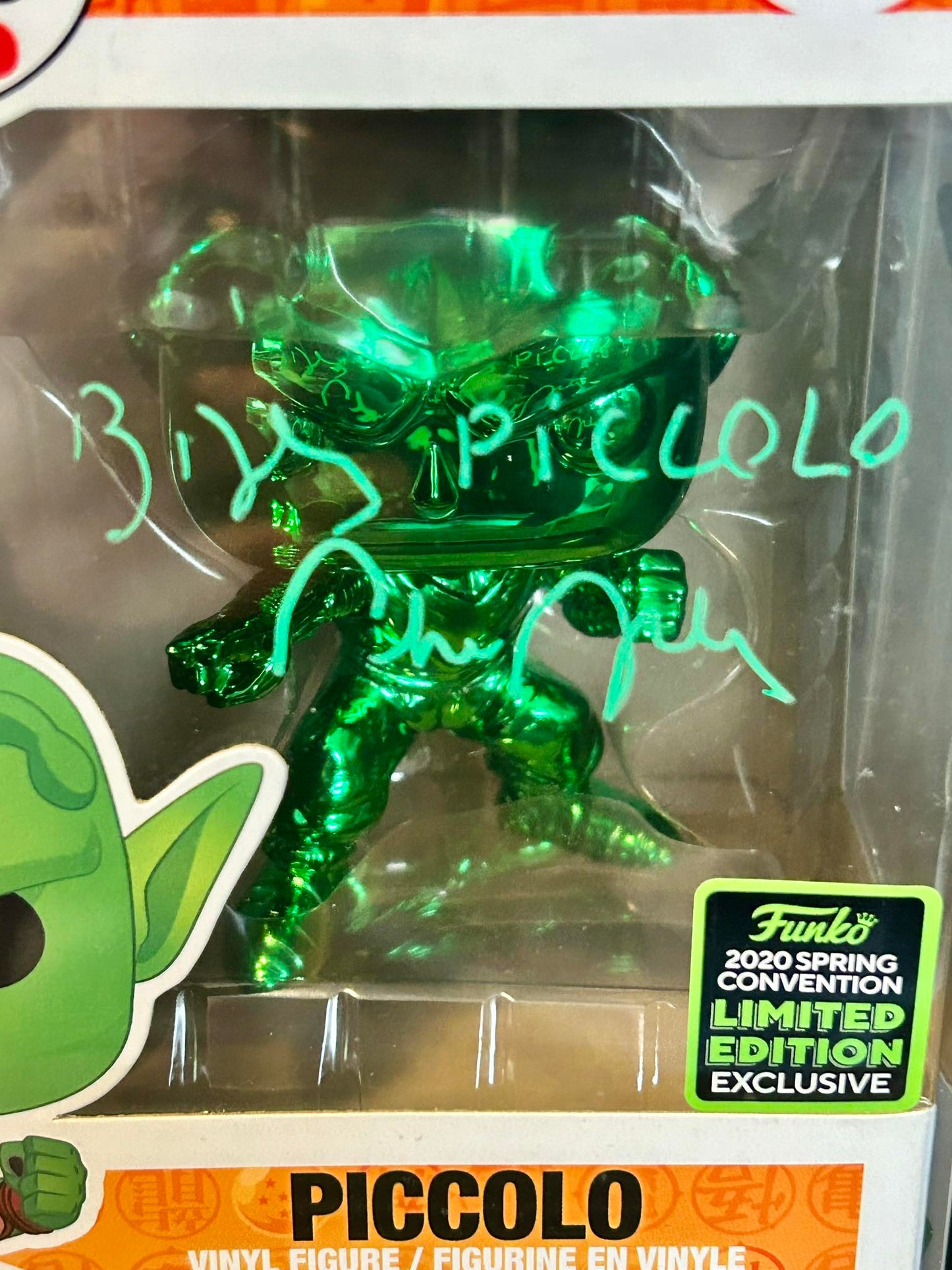 Figurine Pop Dragon Ball Z #760 Piccolo - Chrome Green dédicacée par Philippe Ariotti