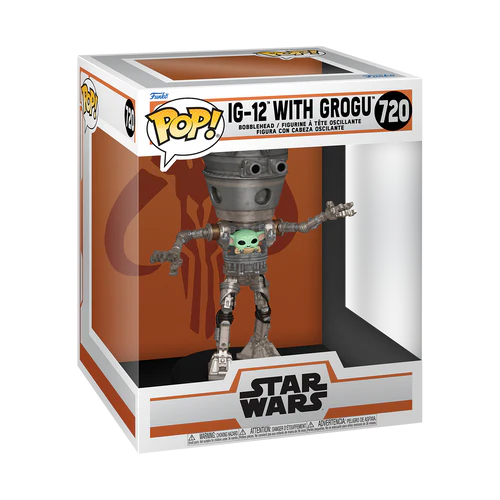 Funko Pop! Deluxe Star Wars The Mandalorian - Grogu with IG-12