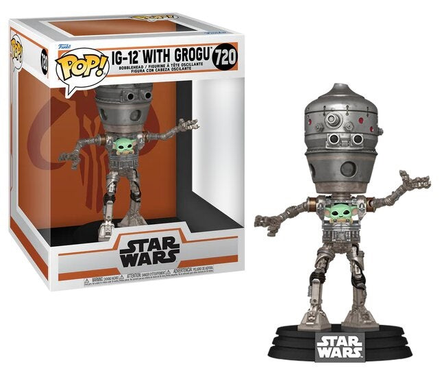 Funko Pop! Deluxe Star Wars The Mandalorian - Grogu with IG-12