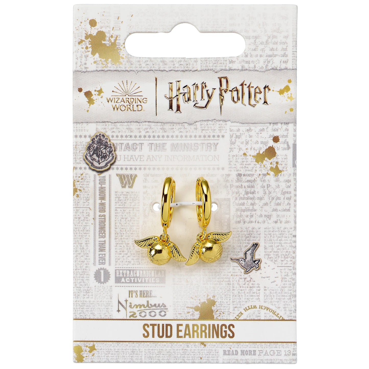 HARRY POTTER - Vif d'Or 3D - Boucles d'Oreilles Pendante