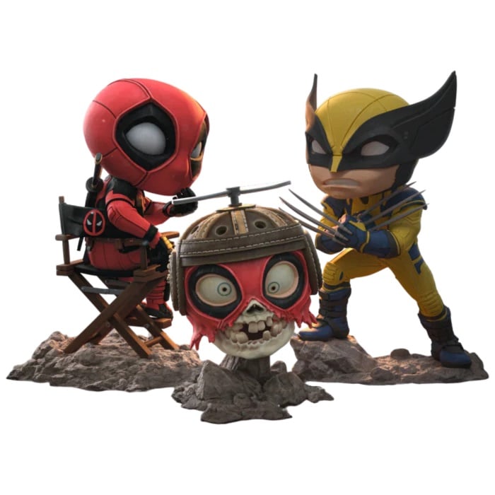 Iron Studios - MiniCo - Deadpool & Wolverine - Deadpool, Wolverine and Headpool Statue 14cm