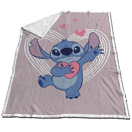 LILO AND STITCH - HEART SHERPA BLANKET (130X170CM)