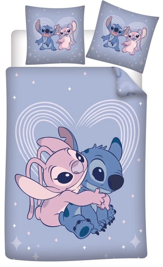 LILO AND STITCH - STITCH AND ANGEL POLYCOTTON DUVET COVER (140X200CM + 65X65CM)