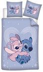 LILO AND STITCH - STITCH AND ANGEL POLYCOTTON DUVET COVER (140X200CM + 65X65CM)