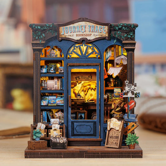 MINIATURE HOUSE - DIY - Librairie de Voyage - 241pc + Eclairage LED
