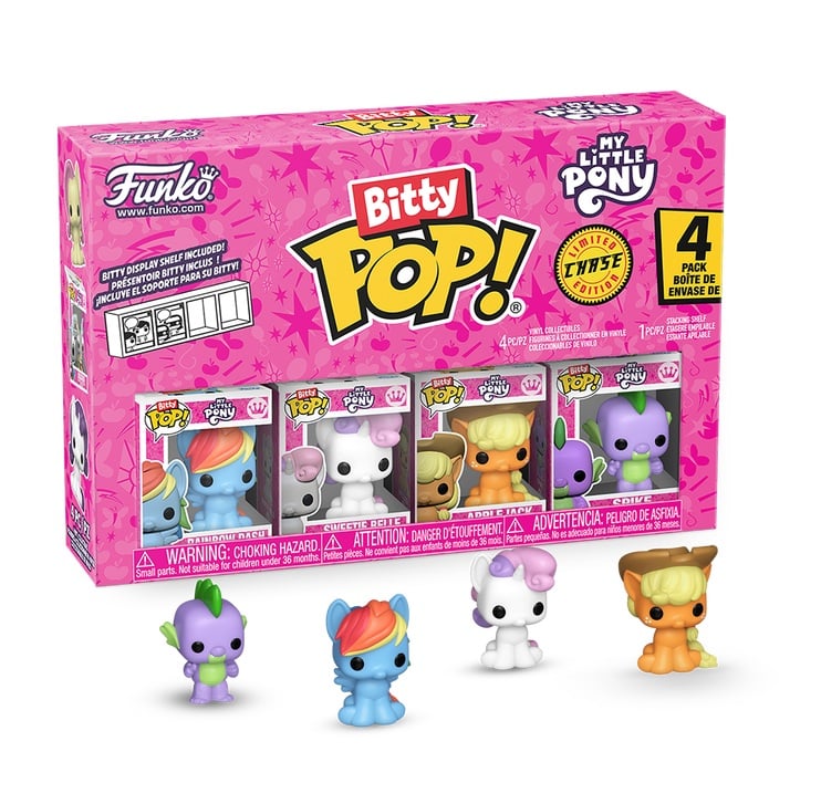 MY LITTLE PONNY - Bitty Pop 4 Pack 2.5cm - Rainbow Dash avec Chase