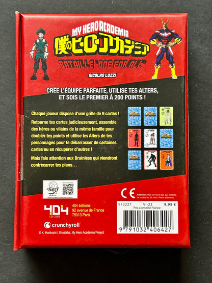 My Hero Academia : Bataille One For All ! Le Jeu de cartes