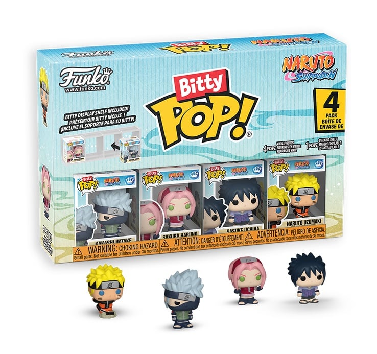 NARUTO SHIPPUDEN - Bitty Pop 4 Pack 2.5cm - Team 7 avec Chase