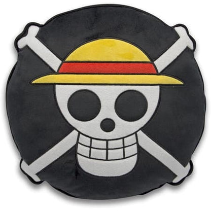 ONE PIECE - DECORATIVE VELBOA CUSHION STRAW HAT FLAG 33CM