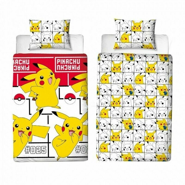 POKÉMON - HOUSSE DE COUETTE EN 100% COTON PIKACHU ICON (140X200CM + 65X65CM)