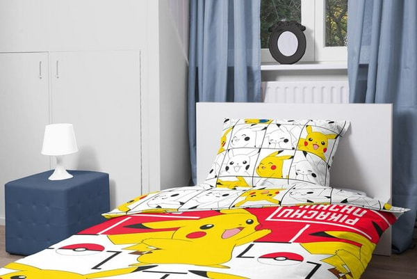 POKÉMON - HOUSSE DE COUETTE EN 100% COTON PIKACHU ICON (140X200CM + 65X65CM)