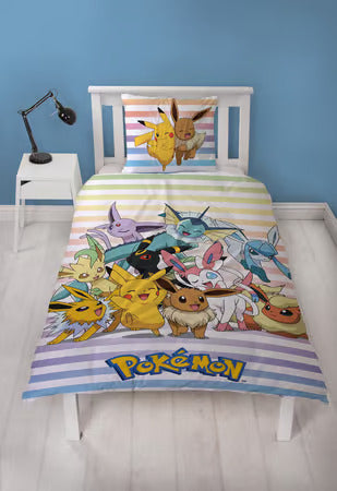 POKÉMON - PIKACHU AND EVOLI MICROFIBER BEDDING SET (200X140CM + 63X63CM)