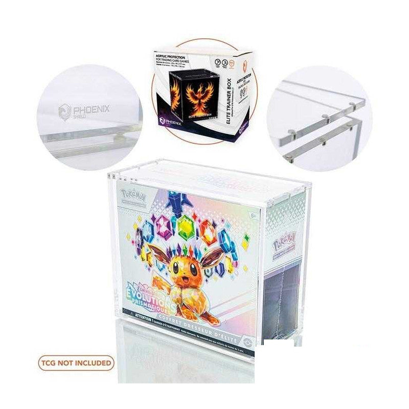 Phoenix Shield – Boîtier Acrylique Magnétique pour ETB Pokémon