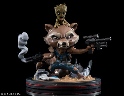 Statuette - Les Gardiens De La Galaxie 2 - Q-fig Rocket Et Groot