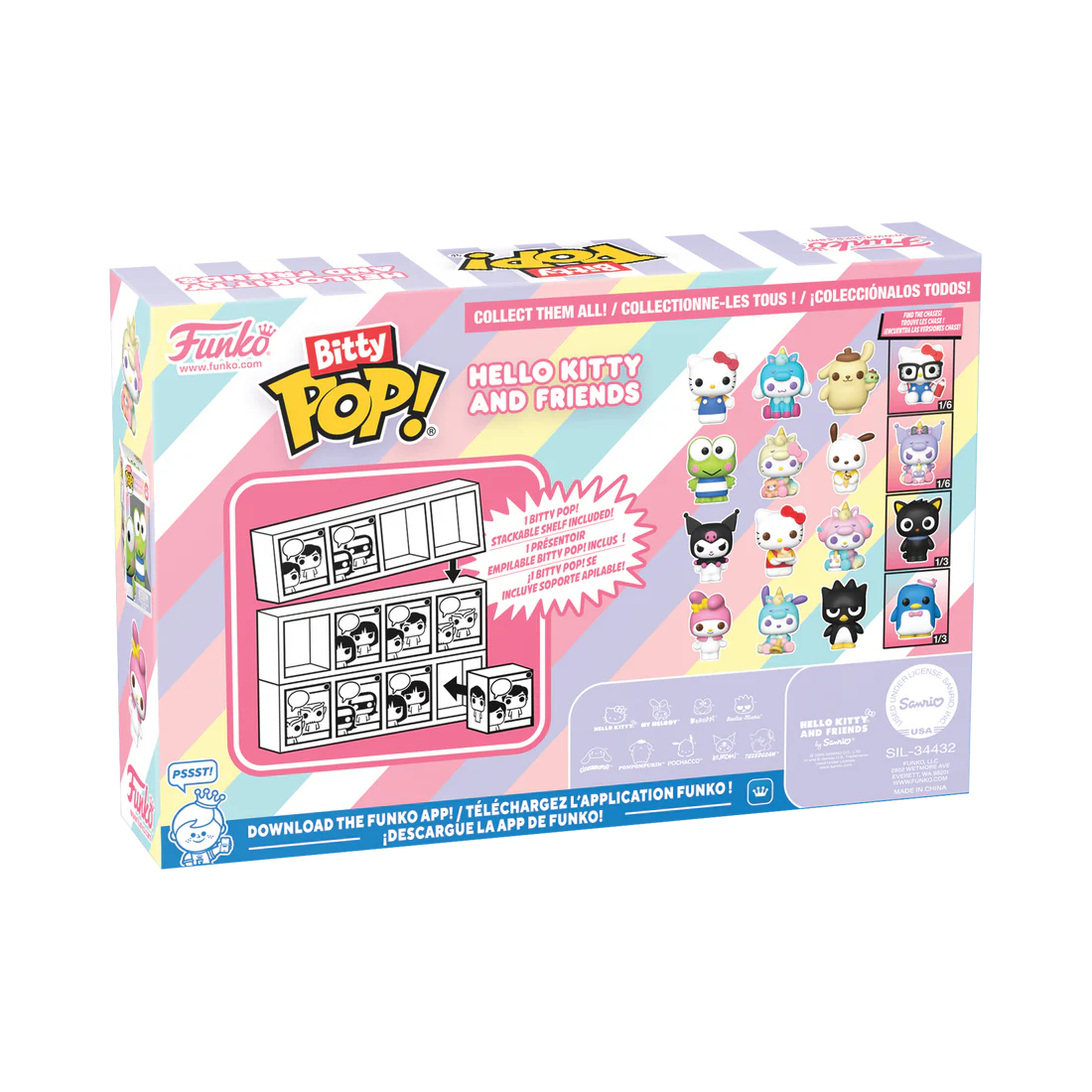 SANRIO - Bitty Pop 4 Pack 2.5cm - Hello Kitty