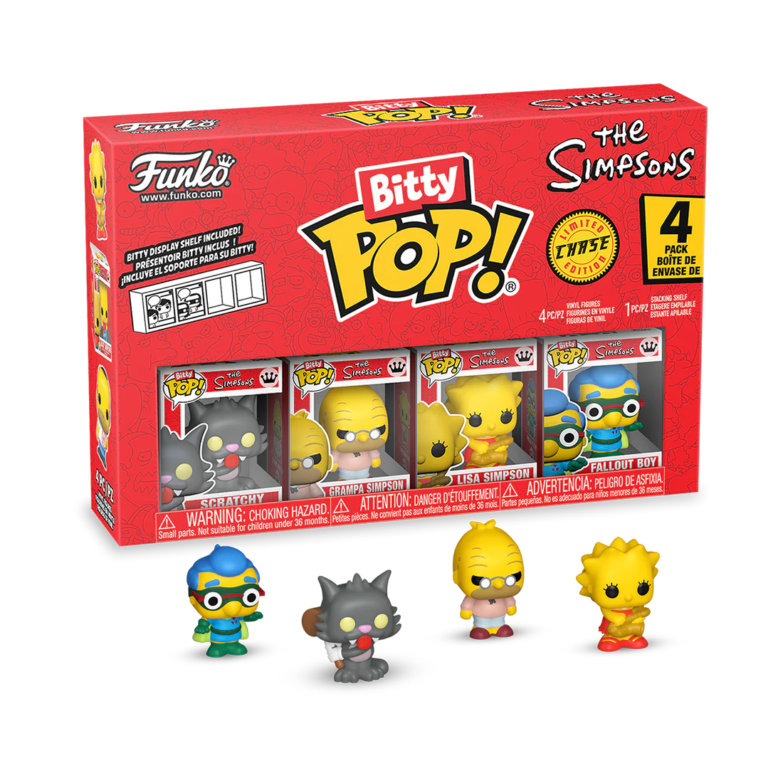 SIMPSONS - Bitty Pop 4 Pack 2.5cm - Scratchy