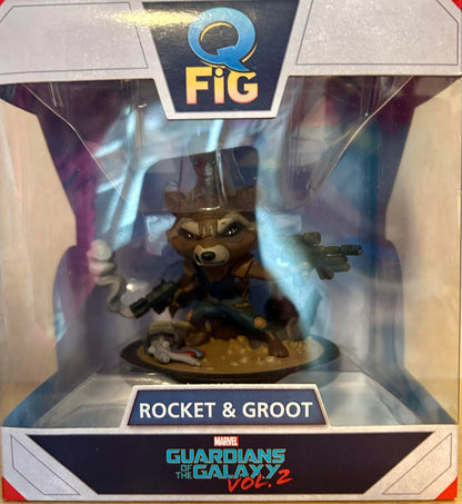 Statuette - Les Gardiens De La Galaxie 2 - Q-fig Rocket Et Groot