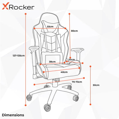 X ROCKER - CHAISE DE JEU ESPORT SIENA AVEC RÉGLAGE CONFORTABLE ET FINITION EN TISSU NOIRE-ROUGE