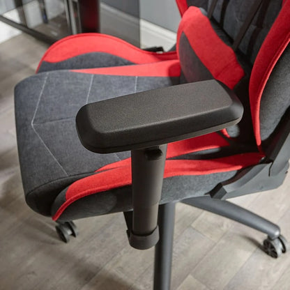 X ROCKER - CHAISE DE JEU ESPORT SIENA AVEC RÉGLAGE CONFORTABLE ET FINITION EN TISSU NOIRE-ROUGE