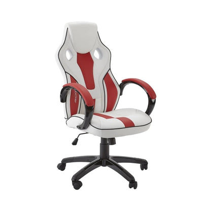 X ROCKER - SIÈGE DE BUREAU MAVERICK RÉGLABLE EN HAUTEUR BLANC ET ROUGE AVEC SUPPORT LOMBAIRE