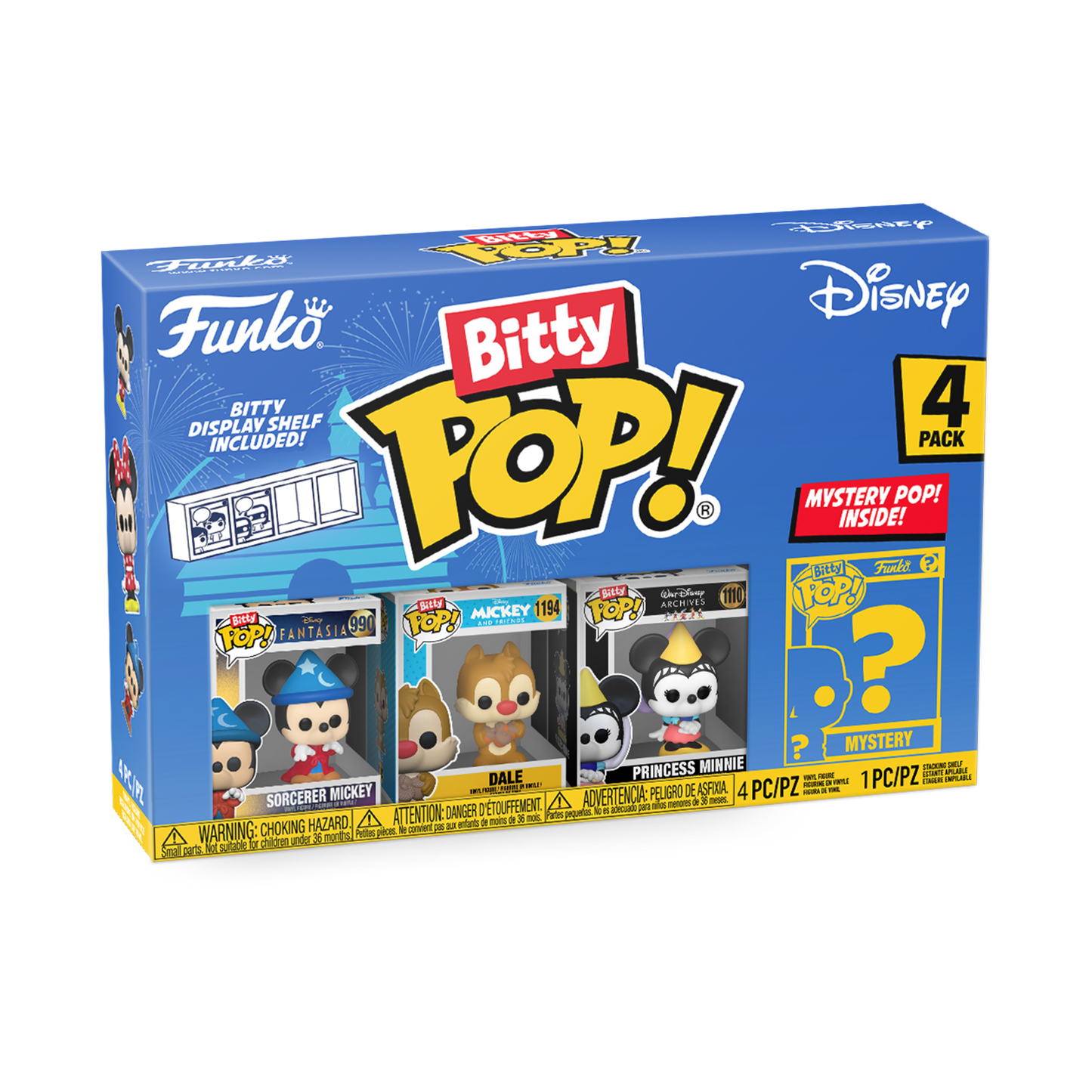 Funko Bitty Pop! 4 stuks: Disney - Tovenaar Mickey