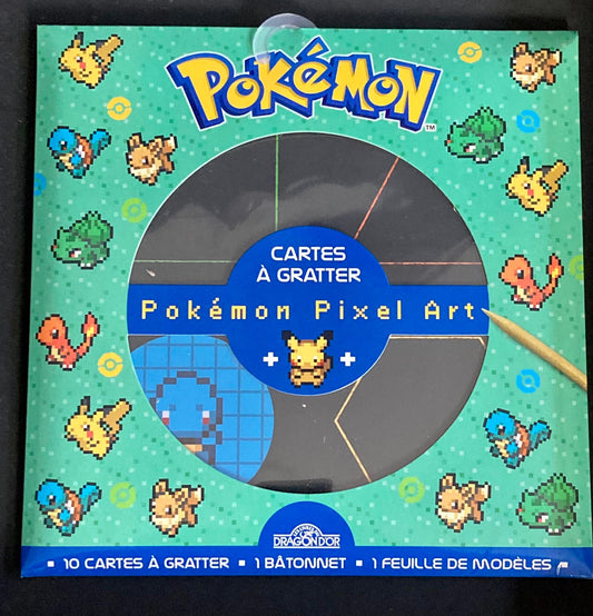 POKEMON - CARTES A GRATTER PIXEL - PIKACHU, BULBIZARRE, SALAMECHE, CARAPUCE Dragon D'Or  -  POKEMON