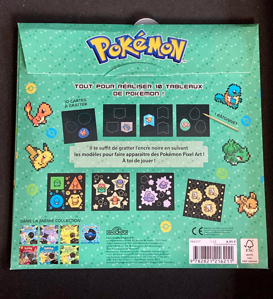 POKEMON - CARTES A GRATTER PIXEL - PIKACHU, BULBIZARRE, SALAMECHE, CARAPUCE Dragon D'Or - POKEMON